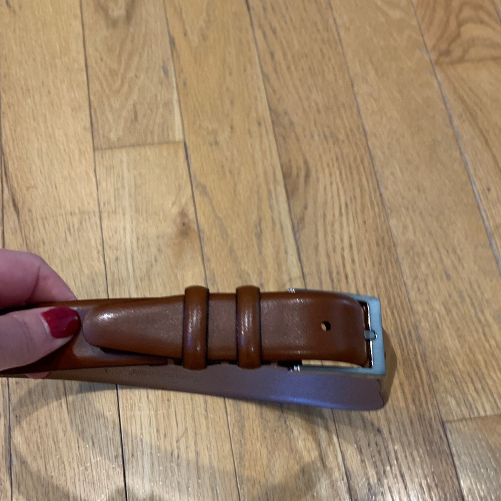 Made in Italy cognac leather belt NWOT hand made